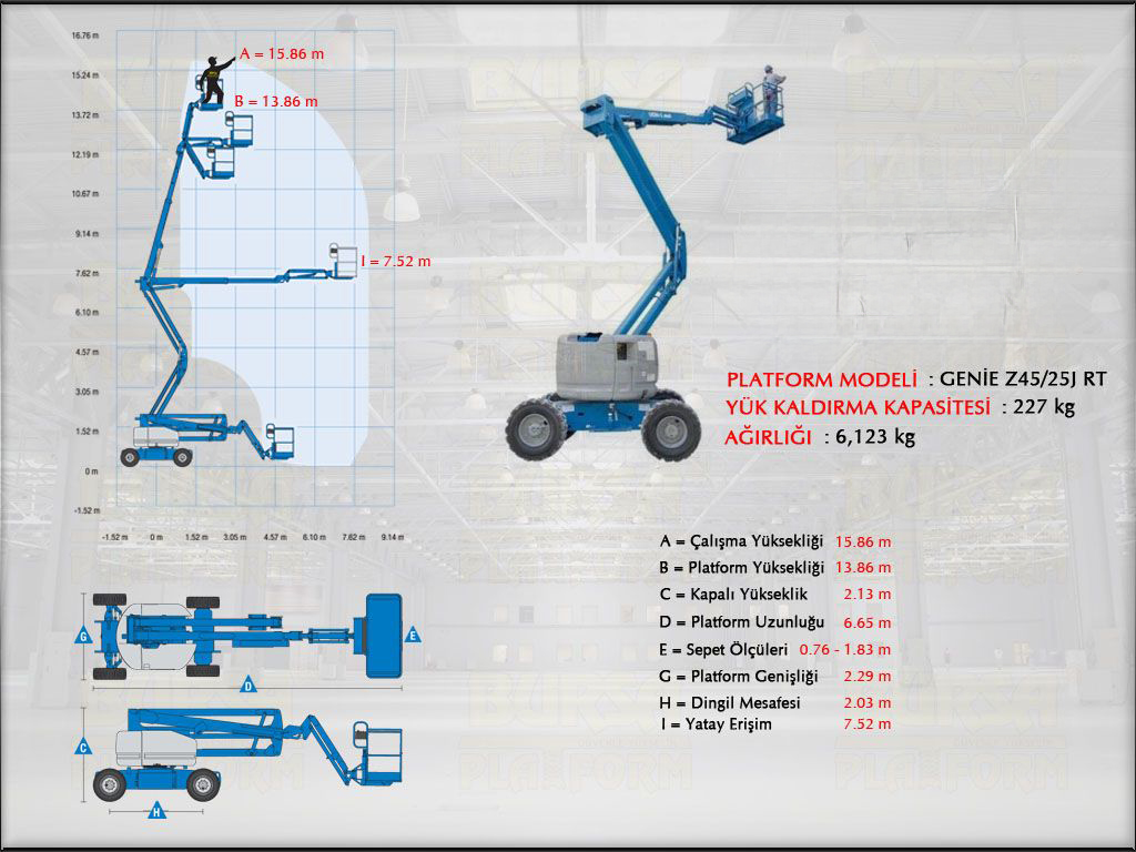 16 Metre Dizel Eklemli Platform